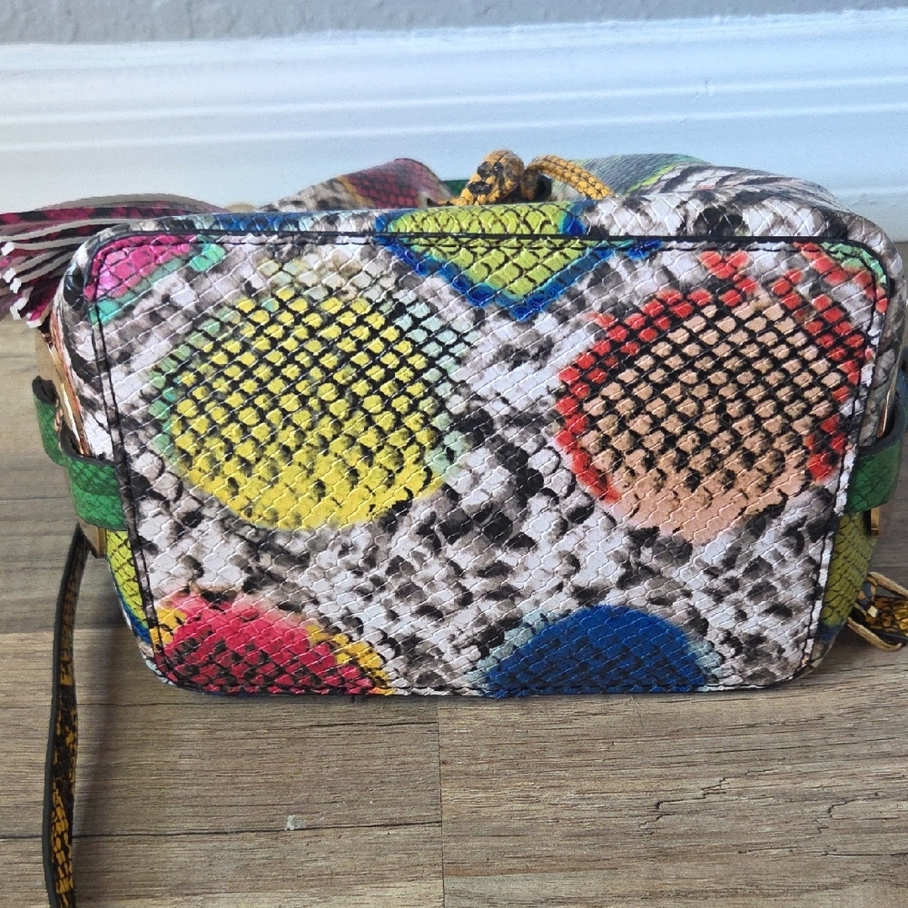 Aldo Multicolor Python Snake-Print Bucket Bag wit… - image 8